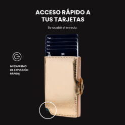 Billetera glitter LIMITED con diseño delgado, compartimento RFID y mecanismo de extracción rápida para tarjetas – elegancia y seguridad en un solo accesorio.